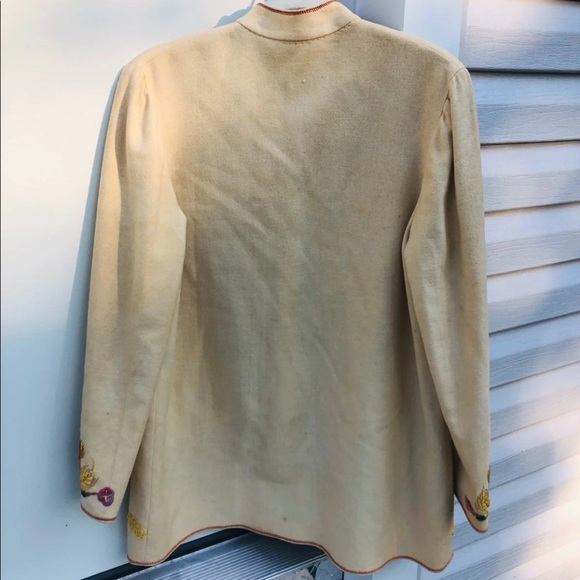 Vintage embroidered wool jacket S - Picture 2 of 2